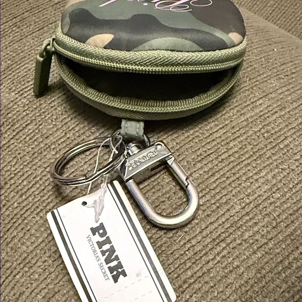 BNWT- PINK Victoria's Secret Camouflage Coin Pouch, Bag Charm